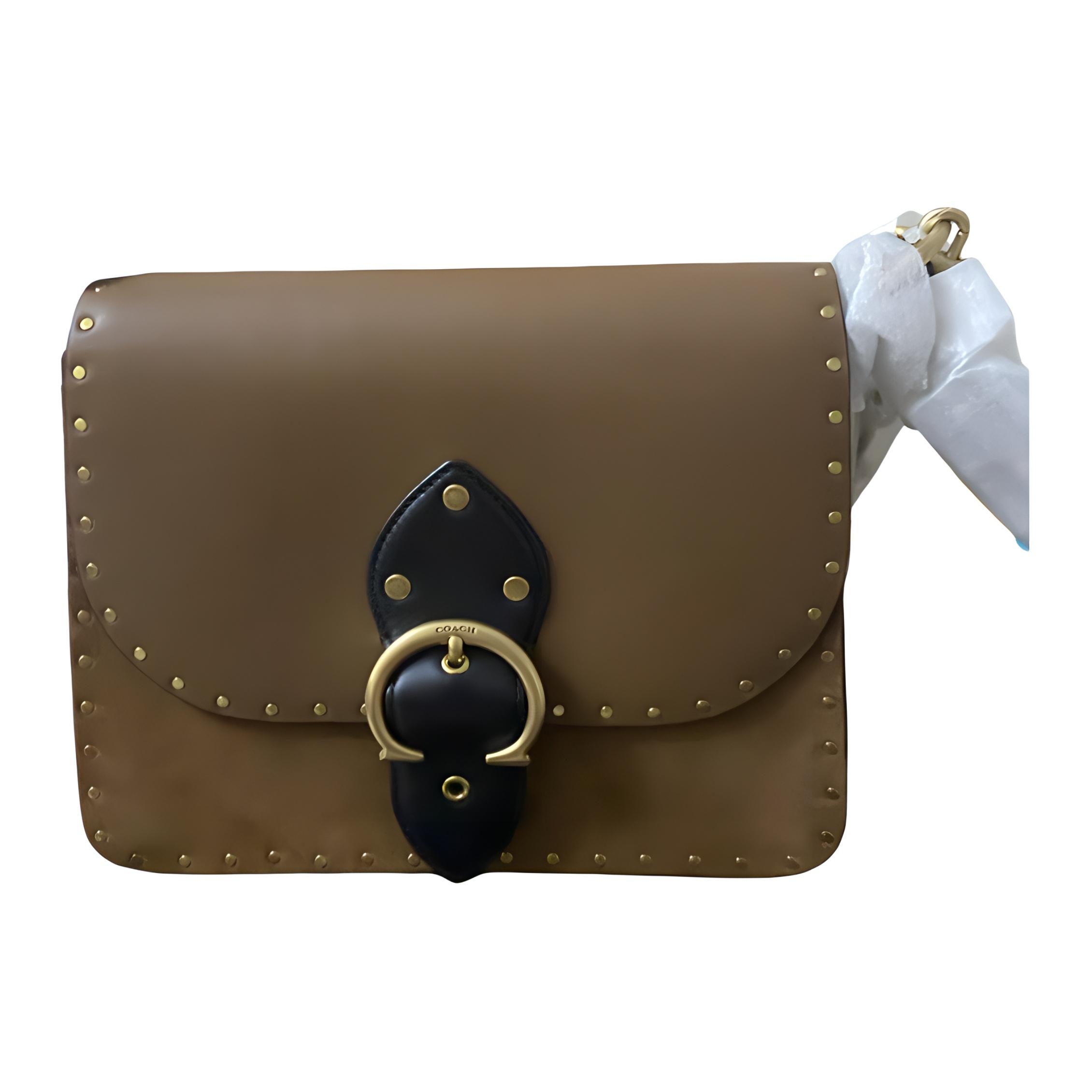 

Coach Beat 25 Studded Decor Gold Hardware Leather Crossbody Bag Medium Women Crossbody Bag Brown 4595-B4E0S Basic Set (Bag+Dust Bag)