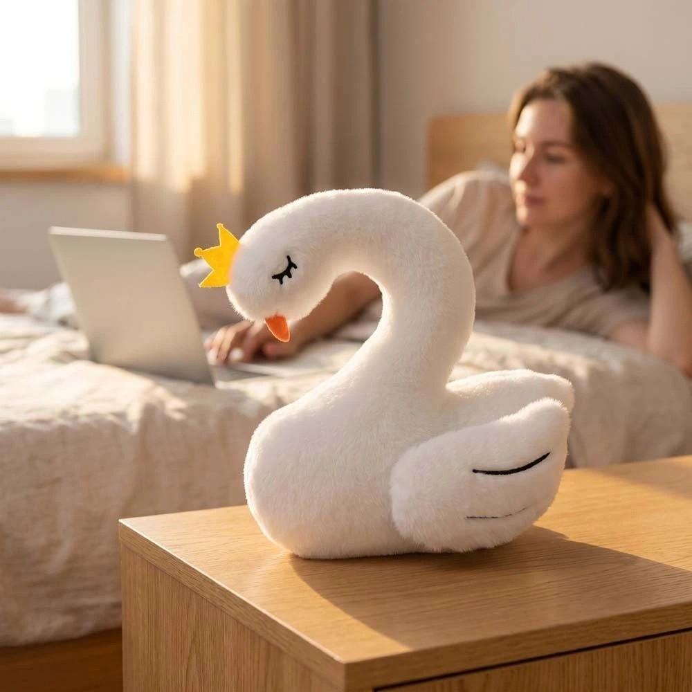 Creatief Zacht Materiaal Witte Gans Realistisch Gevuld Zwarte Eend Pluizige Simulatie Bureau Metgezel Metgezel