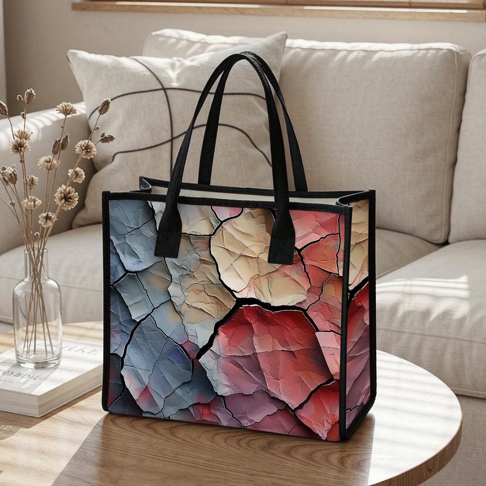 Crack Art Fashion Tote Bag Casual Large Capacity Daily Commuting Handbag