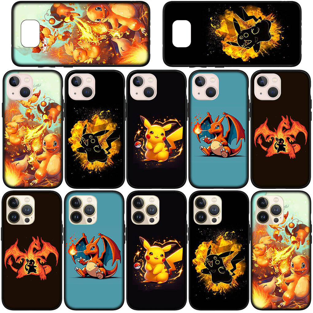 Case for iPhone 17 16 15 Plus Xiaomi Poco F8 F7 X7 X6 M8 C85 C75 C71 Redmi Note 14 12 11 13 Pro Max A4 14C 13C 15C Pikachu Pokemon GO Charmander Cute