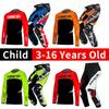 Set echipament motocross pentru copii Kituri Tricou Pantaloni Tineret copil verde Motocicletă negru 3 4 5 6 7 8 9 10 ani Costum off-road albastru portocaliu Enduro cross băiat fată