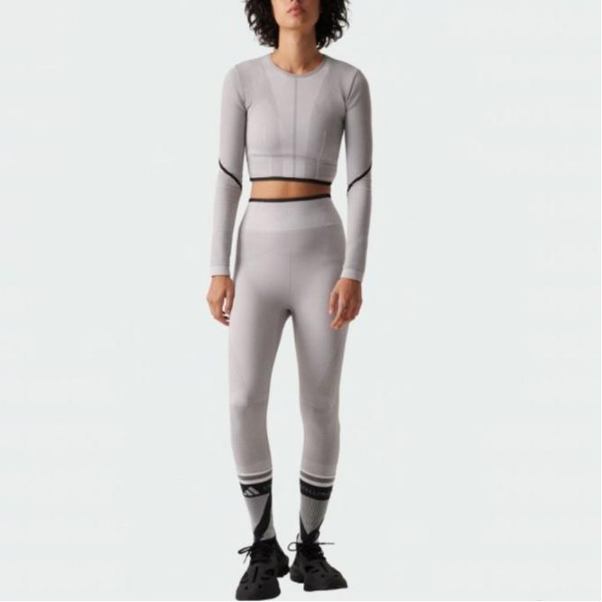 Adidas Originals Trefoil X Stella Mccartney High-Waisted Solid Leggings Women Leggings Grey HR8891