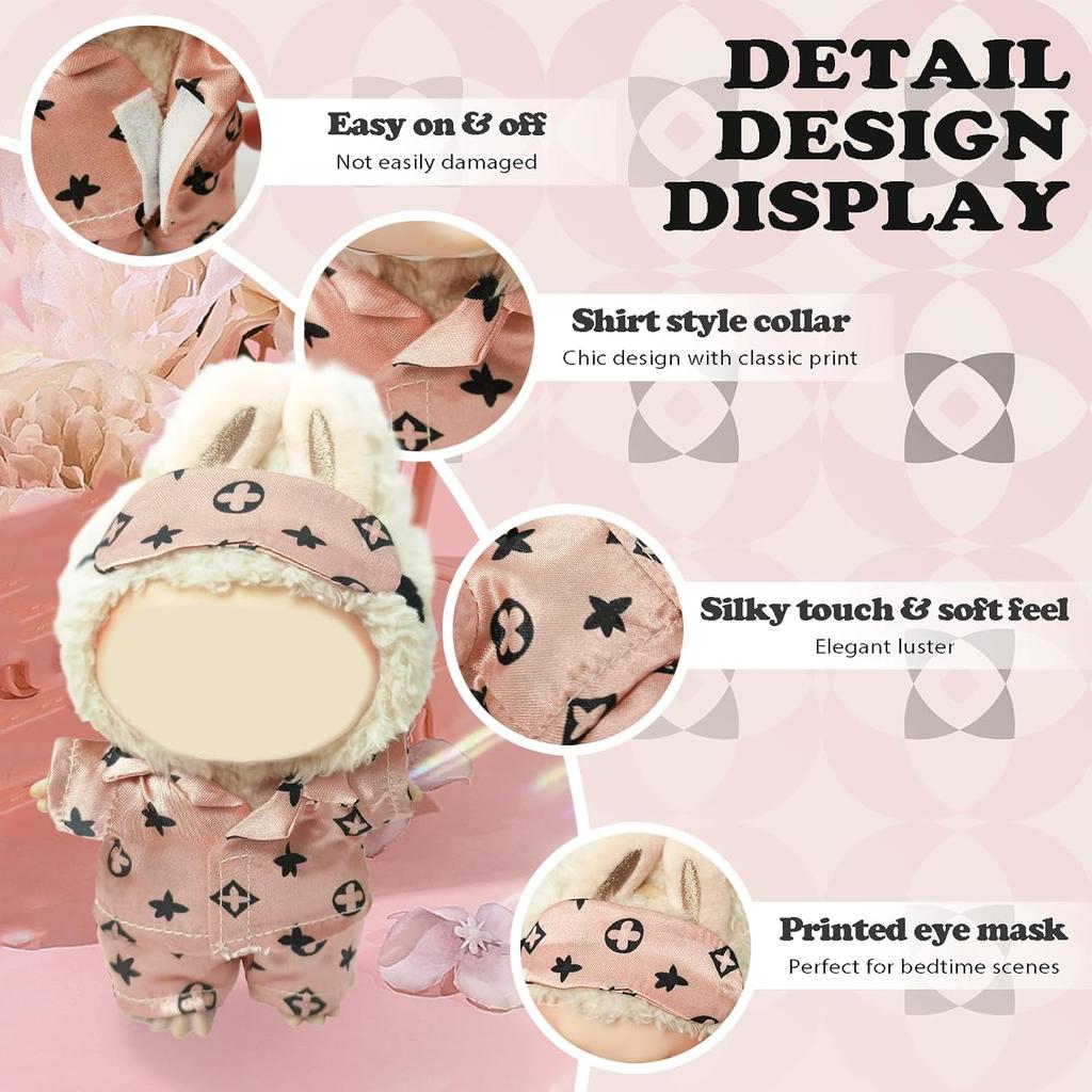 Ruokey Plush Toy Accessories - Accessories Only - 15cm17cm Plush Doll Accessories - Cute Costume Dress-Up DIY Accessories - Doll Suit Jumpsuit -