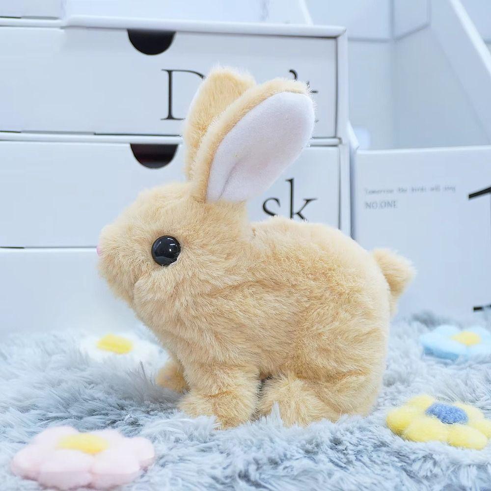 Simulated Electric Rabbit Plush Toy Long Ears Little Tie-Dyed Rabbit Doll  Holiday Gifts