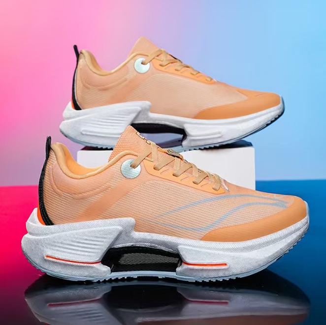 

Новые кроссовки для бега 2025 года для мальчиков и учеников средней школы, амортизирующие дышащие туфли, ультралегкие и с высоким отскоком, профессиональные гоночные туфли 44 оранжевый