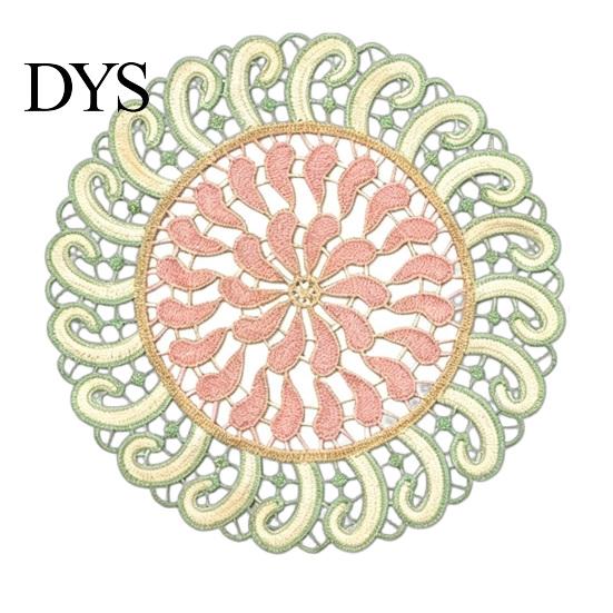 Durable Decorative Lace Doilies Round Colorful Doily, 11.42" Floral Placemat, Heat Retro Style Table Mat Resistant Mat, for Teapot, Coffee Cup
