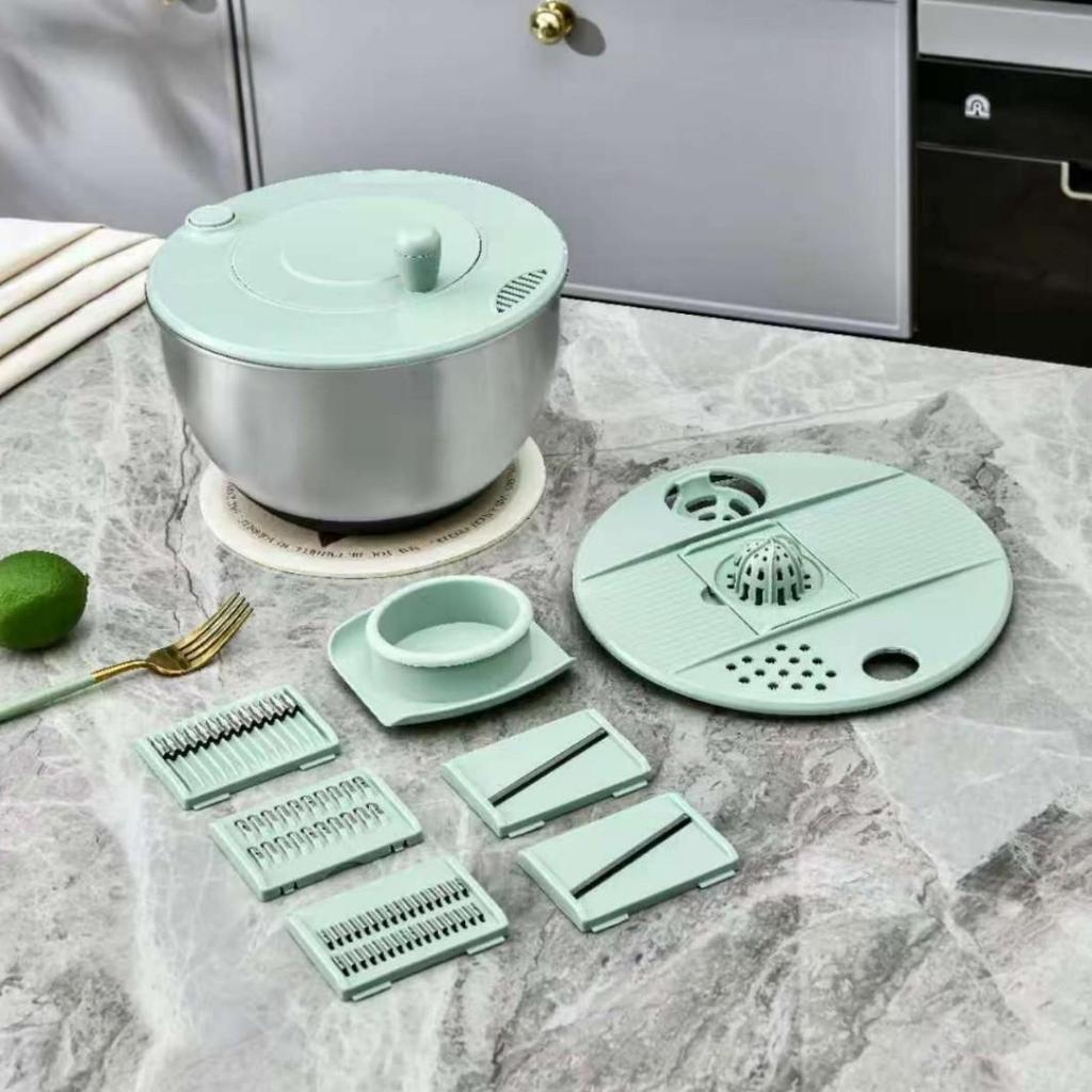 Multifunctional Vegetable Cutter & Salad Spinner with Large Capacity