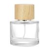 30ml High-End Glass Perfume Bottle with Wood Grain Snap-on Lid - Empty Refillable Fine Mist Dispenser