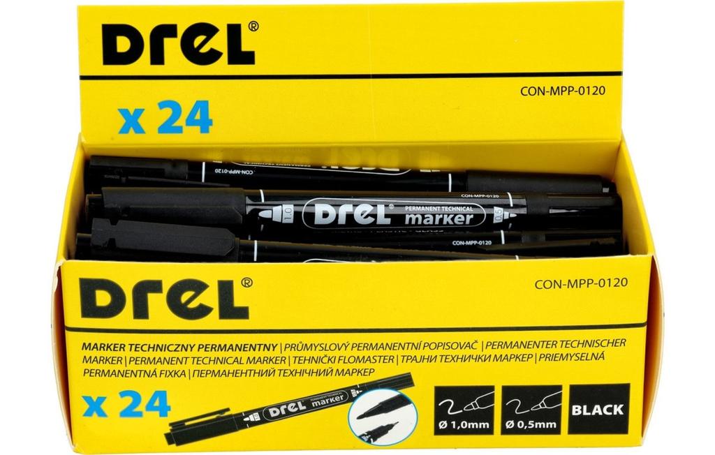 Permanent Marker Black, Double-sided 0.5 - 1.0