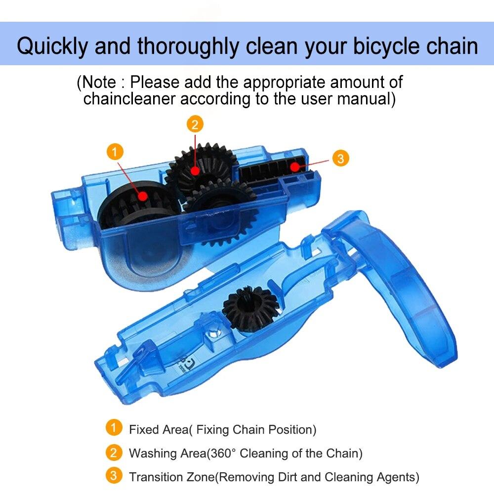 Portable Chain Cleaner MTB Cycling Cleaning Kit Bicycle Scrubber Brushes Set Bike Wash Repair Tool for Road Cycling