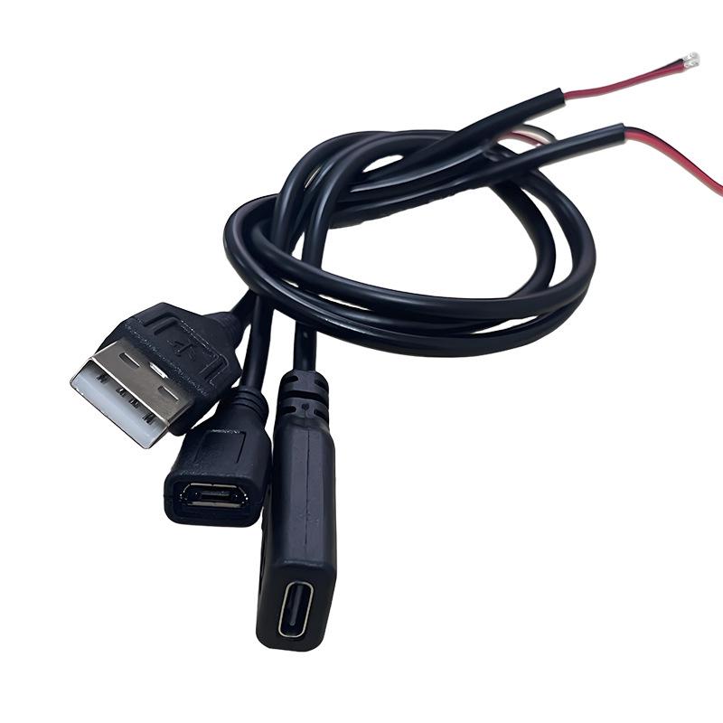 USB Type-C Male To Micro Female 2-Core Power Extension Cable