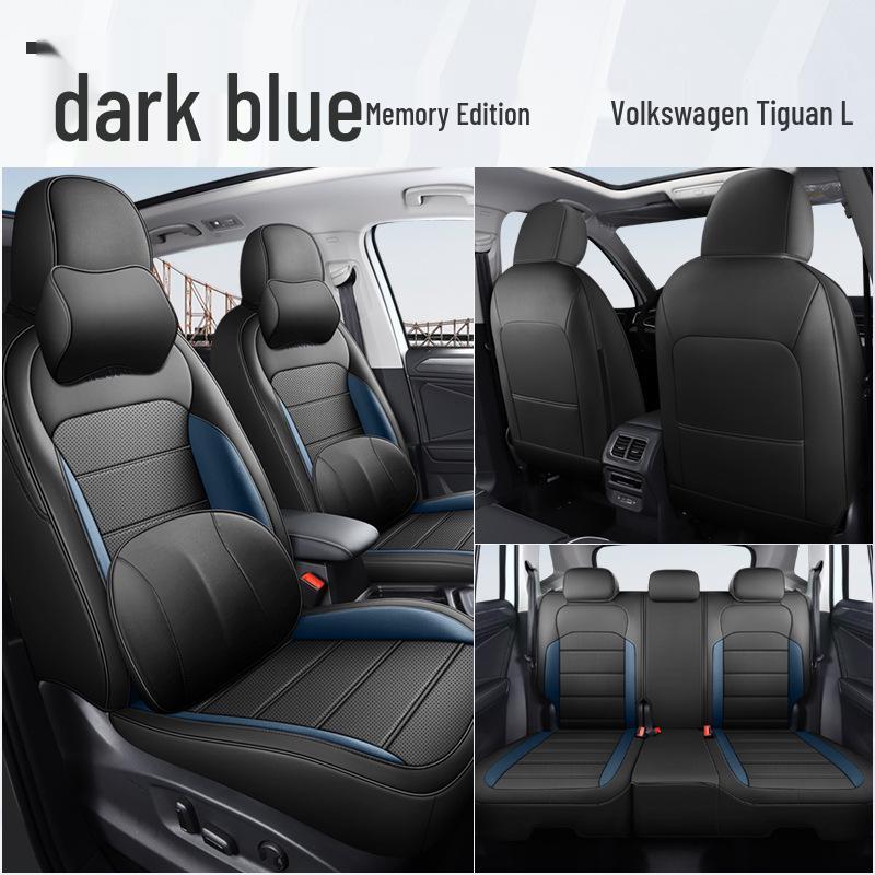 Huse scaune auto din piele respirabilă cu 5 locuri pentru Volkswagen Tiguan L 2023 pentru toate anotimpurile