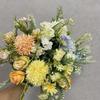1Pc Simulated Plastic Brushed Rose Daisy Hydrangea Bouquet for Outdoor Wedding Arch Dining Table Home Bridal Bouquet Corsage Decoration