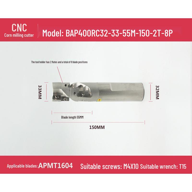 CNC Corn Cob Roughing End Mill with Extended Shank