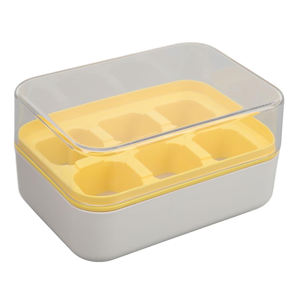 Ice Cube Tray with Lid 6 Cubes Silicone Mini Ice Tray for Freezer Cocktails Whiskey Beverages Easy