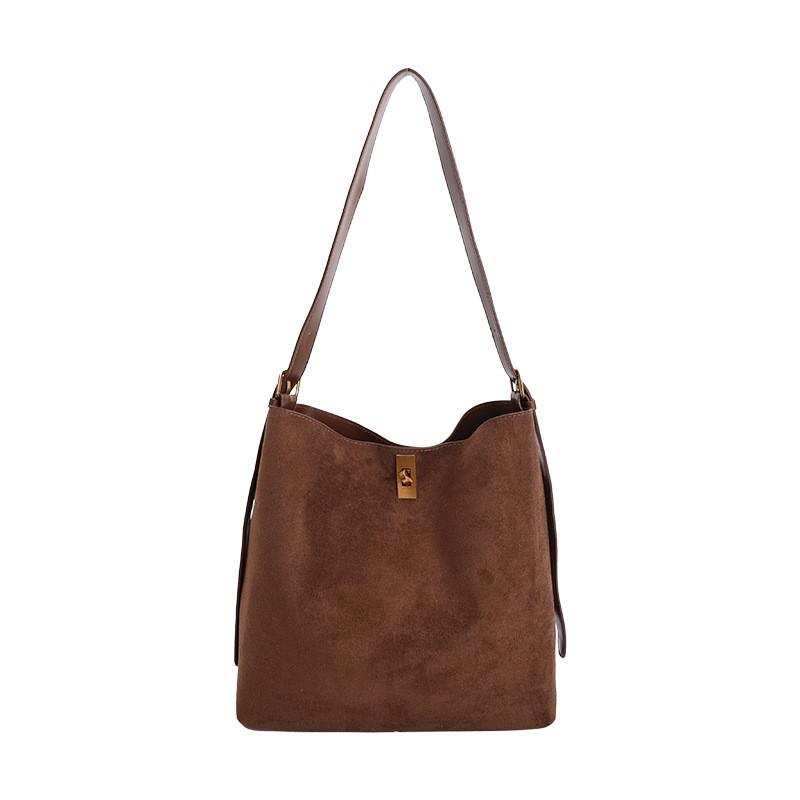 

Womens Retro Matte Water Bucket Bag With Large Capacity For Daily Use коричневий