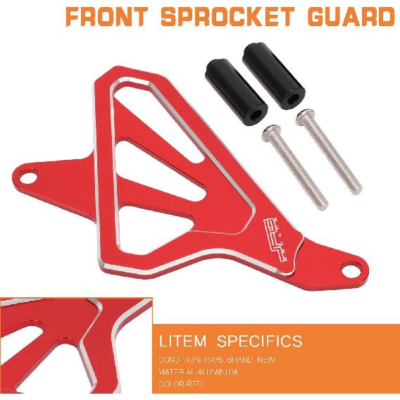 JFG RACING CRF230F Sprocket Guard CNC Aluminum Front Sprocket Protector for CRF230F 2003-2019 Dirt Bike, Red
