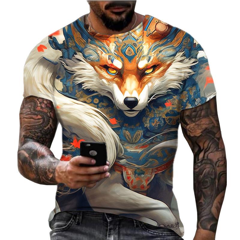 Men's Crew Neck Short Sleeve 3D Printed T-Shirt Fashion Top Comfortable Daily Wear