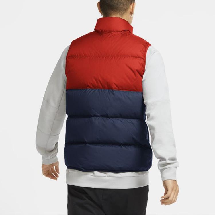 Nike Down Vests Men's Blue Red Stand Collar Thickened Other CU4415-673