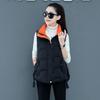 Autumn and Winter Women's Solid Color Loose Vest Stand-up Collar Short Vest Jacket Cotton Padded Women's Windproof Warm Vest