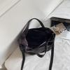 Damska skórzana torba tote w jednolitym kolorze, modna torba crossbody na jedno ramię, torebka codzienna o dużej pojemności, prosta codzienna torba na jedno ramię