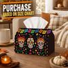 1pc Mexican Folk Art Sugar Skull Tissue Box with Floral Crown Bunting - Suitable for Halloween Decor, Napkin Holder for Rolls & Facial Tissues, Storag