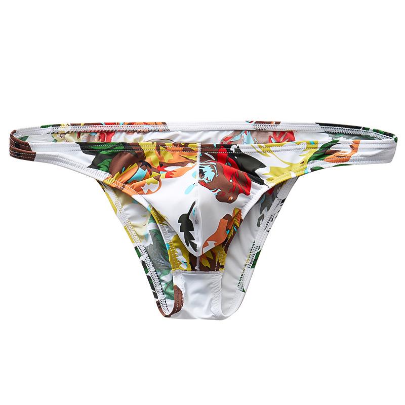Men's Ice Silk Ultra-Thin Low-Waist Quick-Dry Printed Briefs