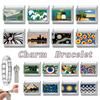 Romantic Sunset Scenery Funny Cat Flower Eyes Italian Charm Link Fit 9mm Stainless Steel Bracelet Women Making DIY Jewelry