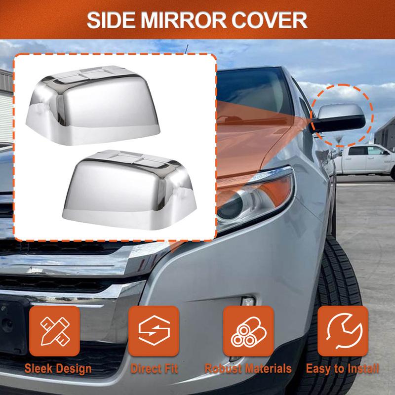 2pcs Chrome Rearview Mirror Cover Side Mirror Caps for Ford Edge pre-facelift 2007 2008 2009 2010