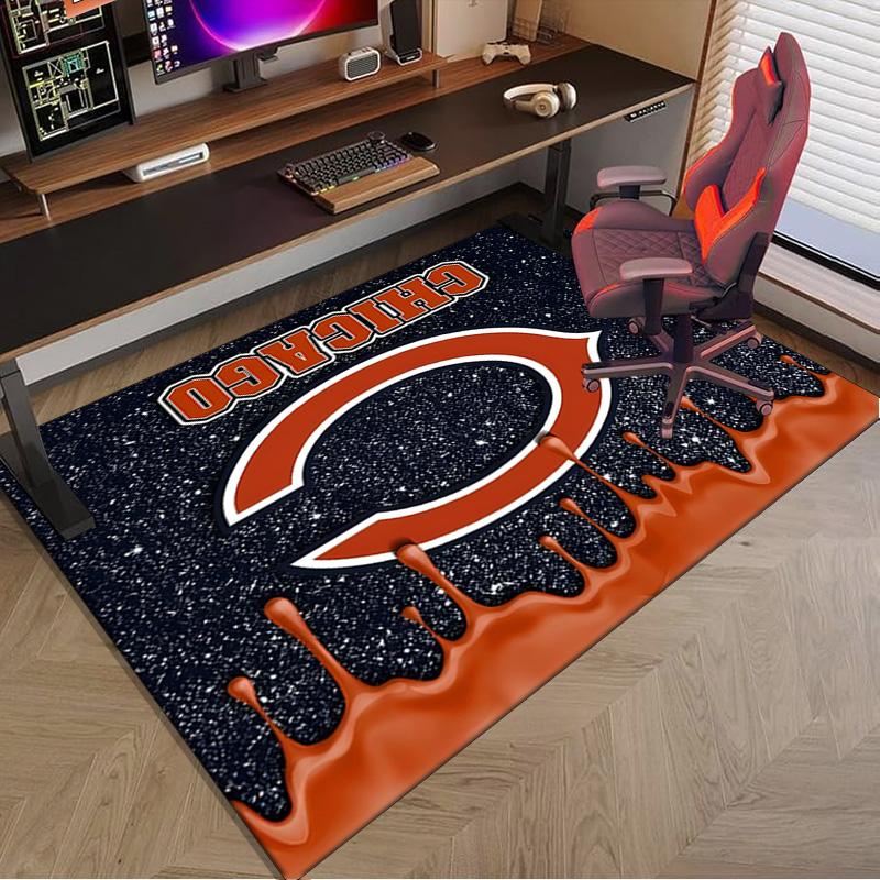 Chicago Bears Logo Area Rug for Office, Chair Rug, Decorative Carpet Livingroom Mat, Large Size Fan Gifts Christmas Gifts