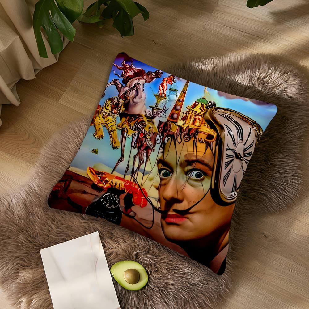 Art Salvador Dali paintings cushion For Bedroom Car Coffee Shop Room Soft and Living Room Sofa Decorative Pillow Cover Case