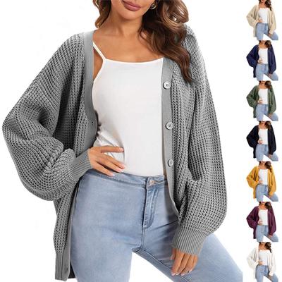 Women's Cardigan Sweater Button-Down Long Sleeve Oversized Knit Cardigans