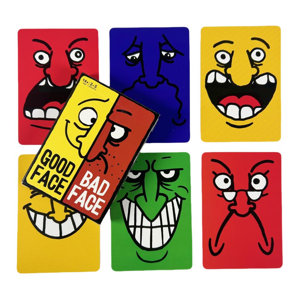 Gioco di Carte Faccia Buona Faccia Cattiva Divertente Gioco da Festa da Viaggio per la Famiglia