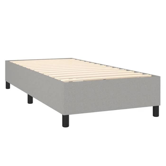 Maison Exclusive - Sommier à lattes de lit avec matelas Gris clair 90x200 cm Tissu