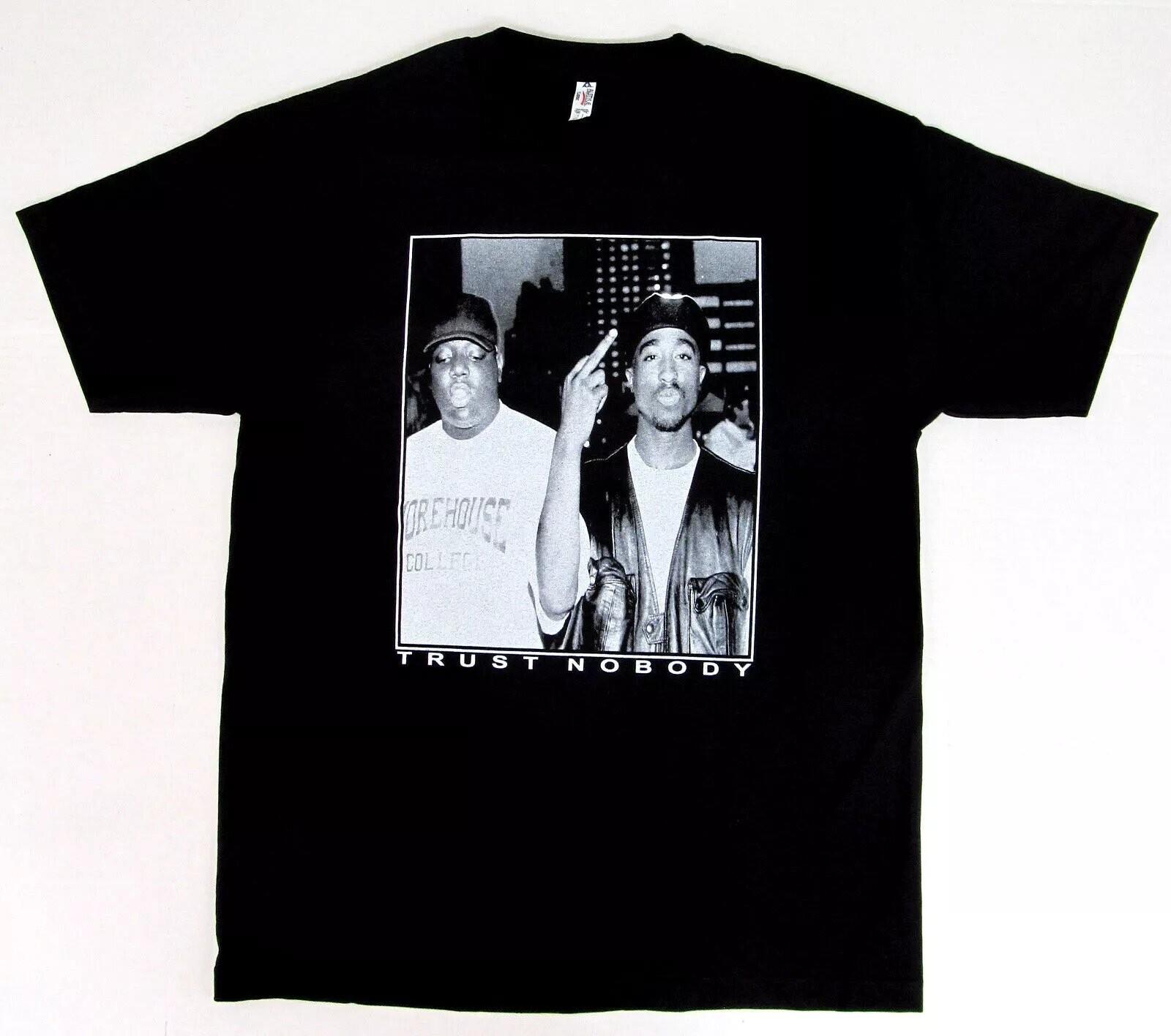 TUPAC BIGGIE TRUST NOBODY Unisex Cotton T-shirt, Size S-5XL XXL
