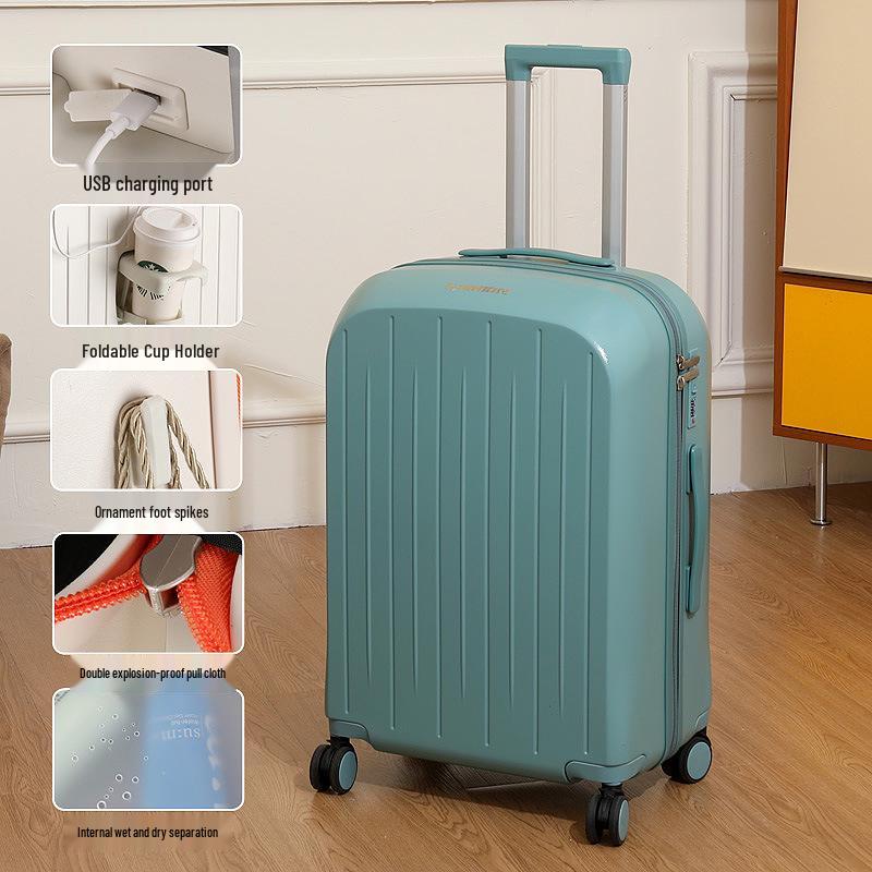 2025 Model Sturdy Trolley Case - Large Capacity with Combo Lock for Men, Women, and Students