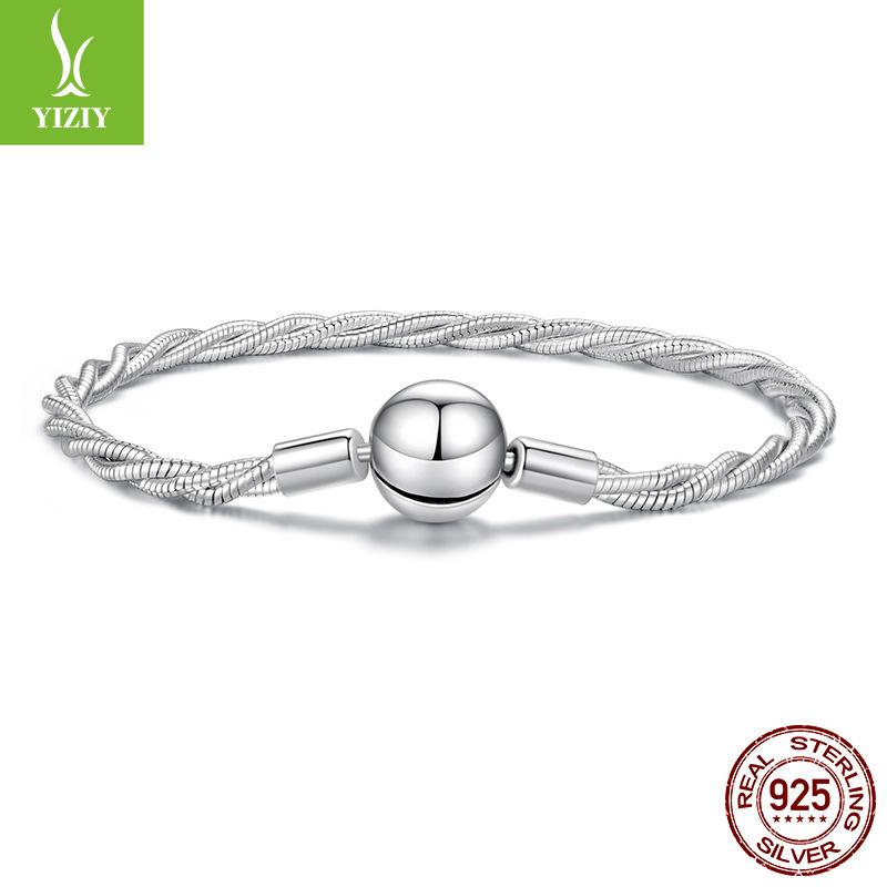 Winding Basic Chain Bracelet Simple And Versatile S925 Sterling Silver Snake Bone Chain Bracelet