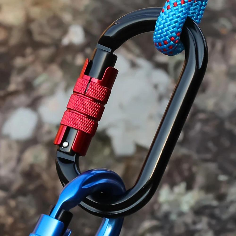 Cârlige pentru carabinier în formă de O din aluminiu 25KN Blocare de siguranță automată Adventure Camping Cataramă Clip Gear.