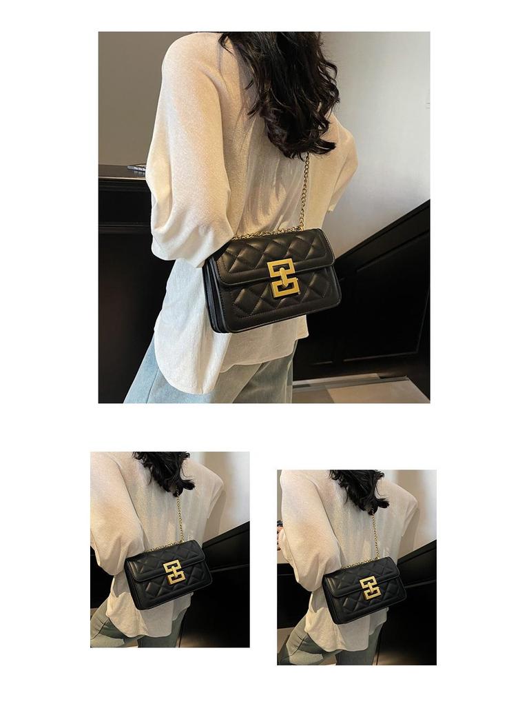 2025 Winter Women's Argyle Chain Versatile Crossbody Bag - Fashionable Small Square Shoulder Bag, Light Luxury