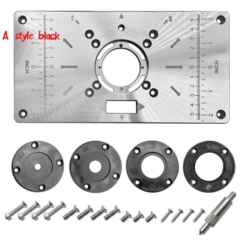 1Pc Multifunctional Aluminum Router Table Insert Plate Trimmer Engraving Machine Woodworking Bench Router Plate Mesa De