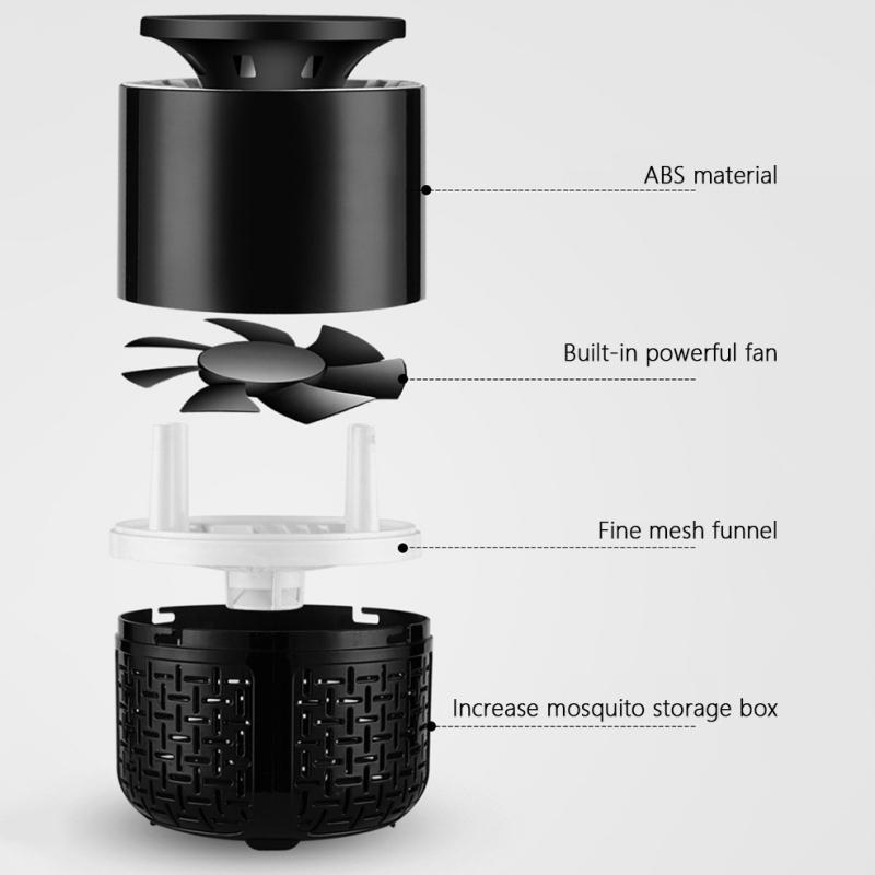 Electric Indoor Mosquito Trap Mosquito Killer Lamp With USB Power Supply And Adapter