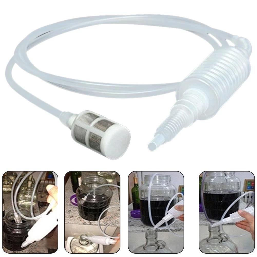 Siphon Pump With Filter Nozzle Fish Tank Water Changer Air Pump Cleaning Accessory Handheld Aquarium Gravel Cleaner Vacuum 1.8cm