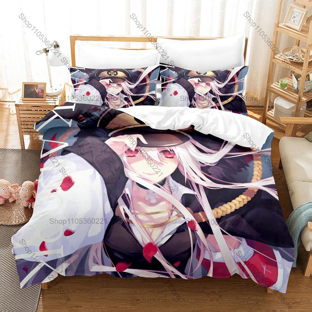 Cool Icon Tactical Doll Graphic Girls Frontline Bedroom Decor Bedding Duvet Cover + 2 Pillowcases Military Anime Fan Room Decor
