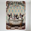 Vintage Fosterill & Bath Shop Metal Tin Sign Boston Terrier Dog Clawfoot Tub Retro Bathroom Decor Wall Plaque for Home Bar Man C