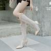 Mesh Panel PU Breathable Summer Knee High Boots Pointed Super High Thin Heel Sexy Hollow Long Boots For Women 2025