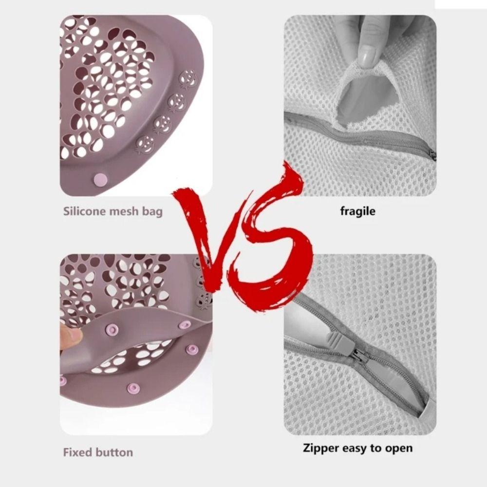 Anti Deformation Bra Wash Bag Heart-Shaped Lingerie Washing Bags Silicone Laundry Bag  Home