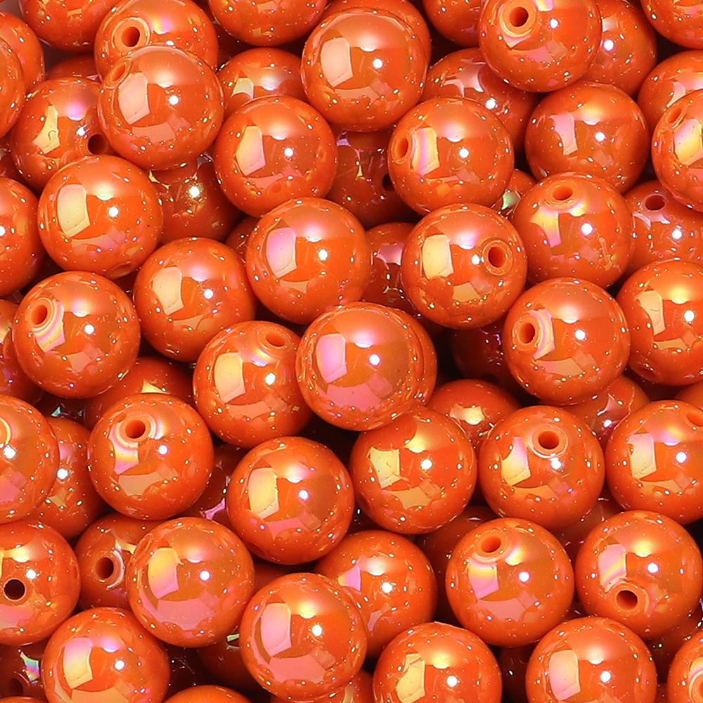 20-200pcs/lot 6-16mm Plated UV Colored Acrylic Ball Beads Loose Spacer Round Bead For DIY Phone Chain Bracelet Jewelry Accessory