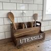 Space Saving Kitchen Utensil Holder Wooden Cutlery Storage Box Silverware Holder  Dining Room