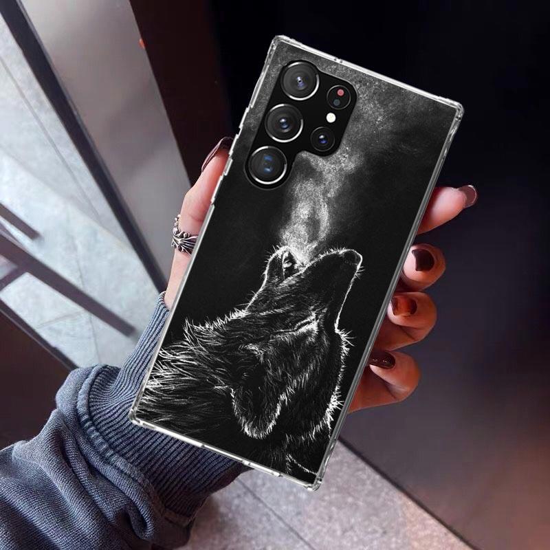 Wütendes Tier Wolf Wild Handyhülle Für Samsung Galaxy S23 S24 S25 Edge S26 Ultra S22 + S21 Plus S20 FE Hülle Silikon Druck Sie