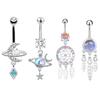 Shiny Belly Button Rings Stainless Steel Heart Navel Piercing Barbell For Women Fashion Belly Ring Sexy Body Piercing Jewelry